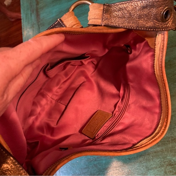 Coach vintage leather bag with crystals and rivets. - Picture 3 of 5